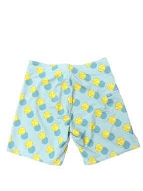Flomotion Lemon Print Board Shorts Swim Trunks Men’s 31 Blue Yellow 7” Inseam